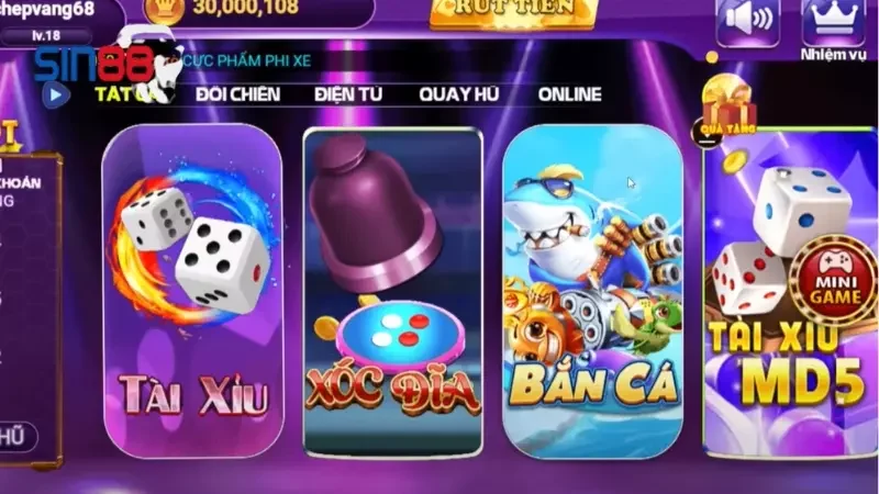 Chơi tài xỉu MD5 Sin88